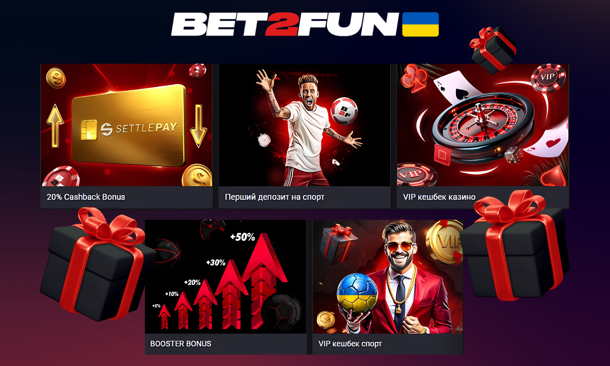 Bet2fun пропонує різні бонуси та акції