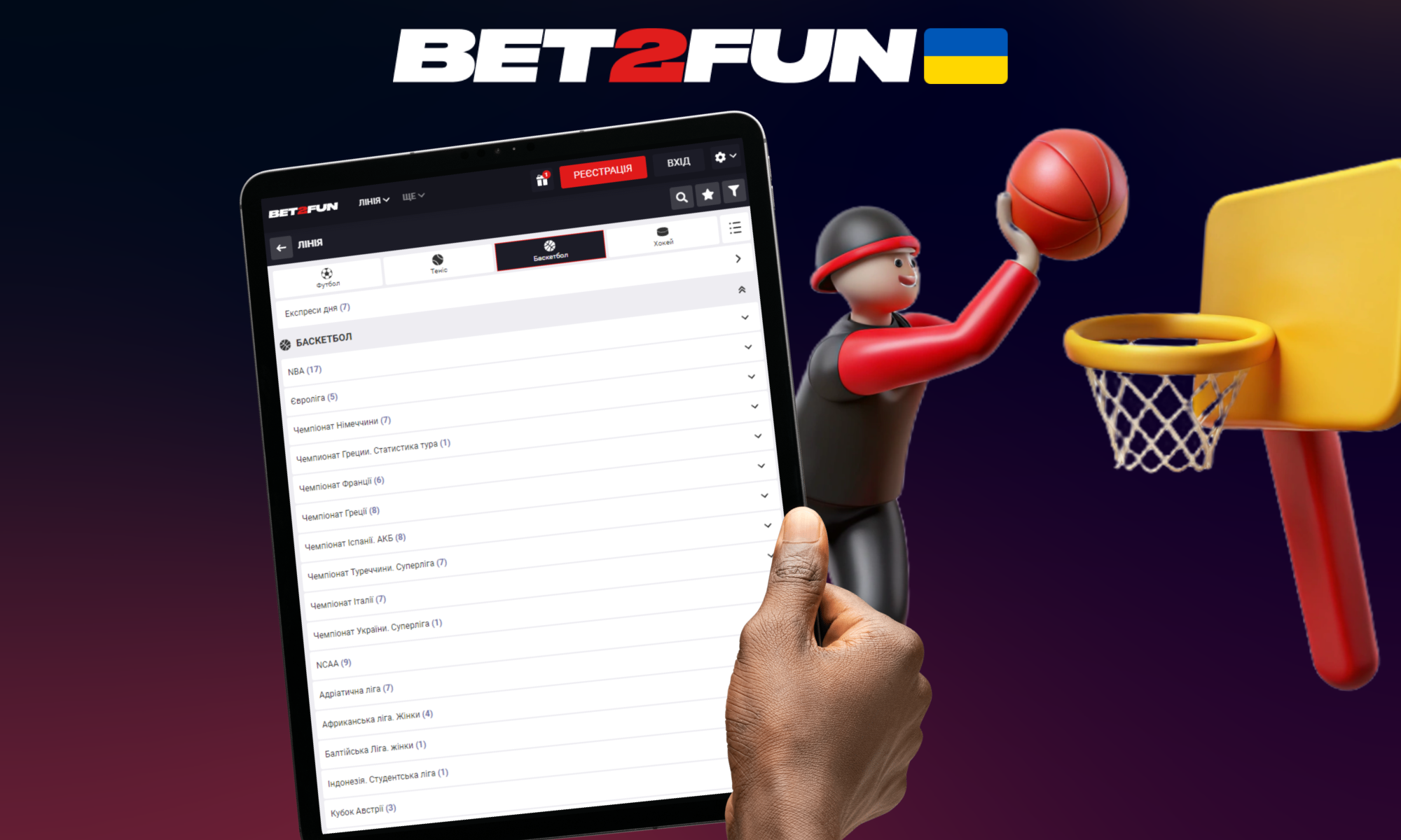 Ставки на баскетбол з Bet2fun