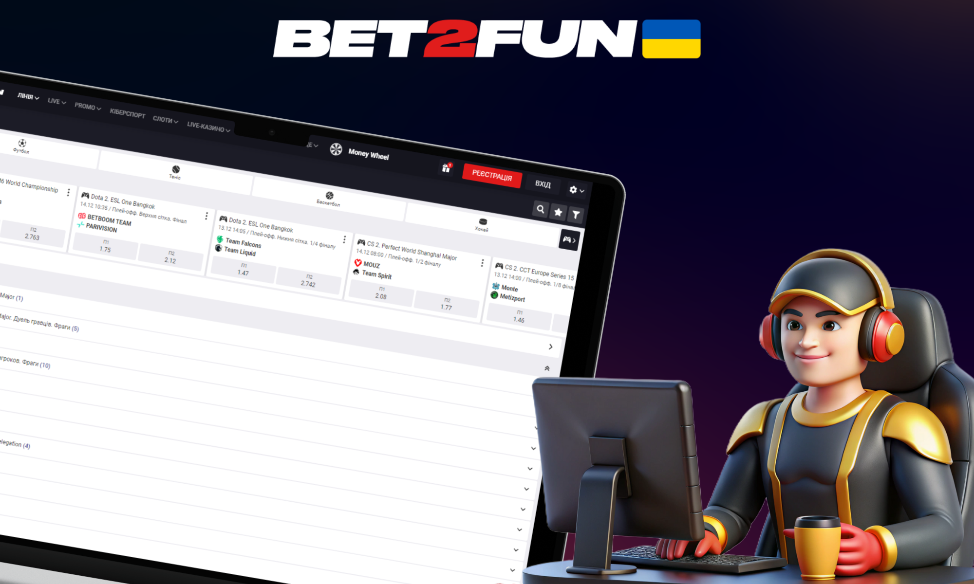 Ставки на кіберспортивні події в Bet2fun