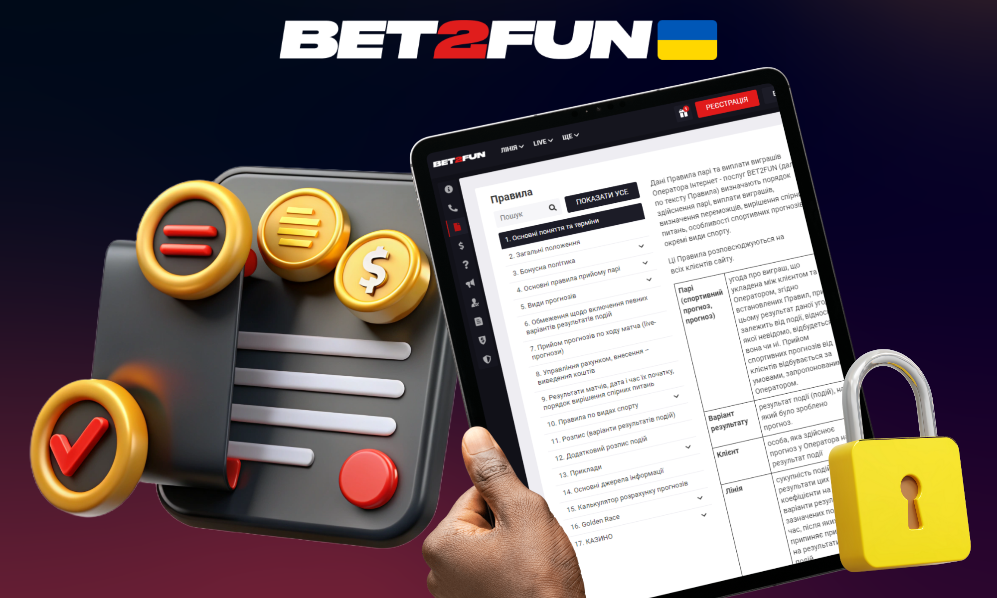 Огляд умов використання та положень сайту Bet2Fun